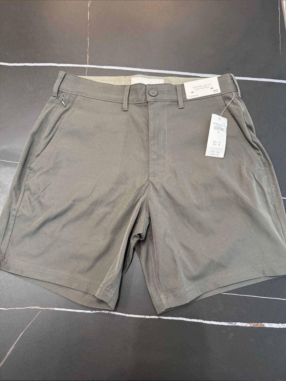 Men's Olive Green Chino Shorts 7” Inseam